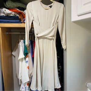 CLOSET CLOSING | Ann Taylor | Criss Cross Cream Silk Midi Dress
